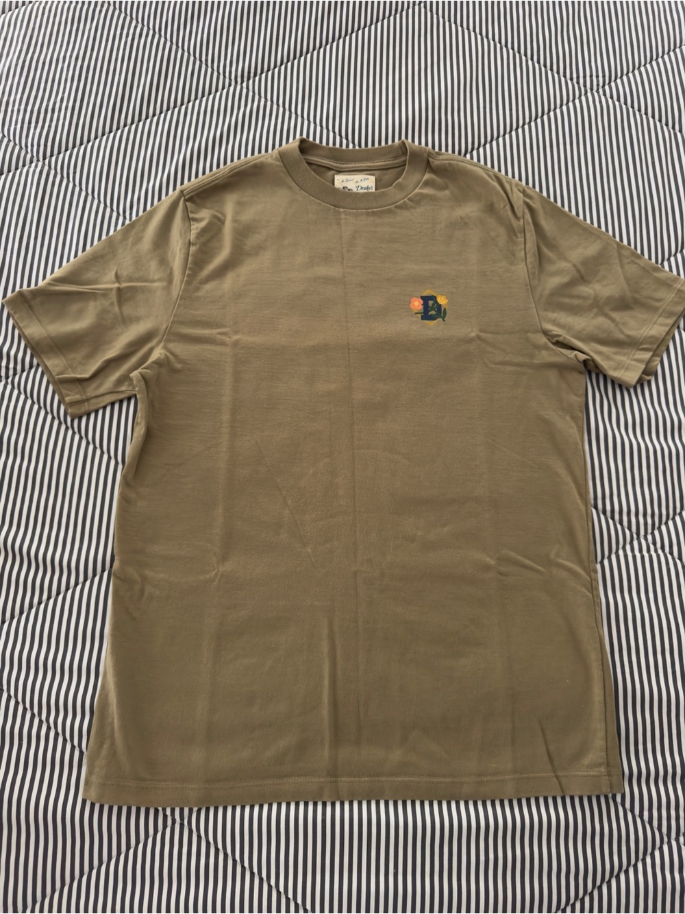 Aime Leon Dore x Drake’s Olive Short-Sleeve Logo Crewneck Tee